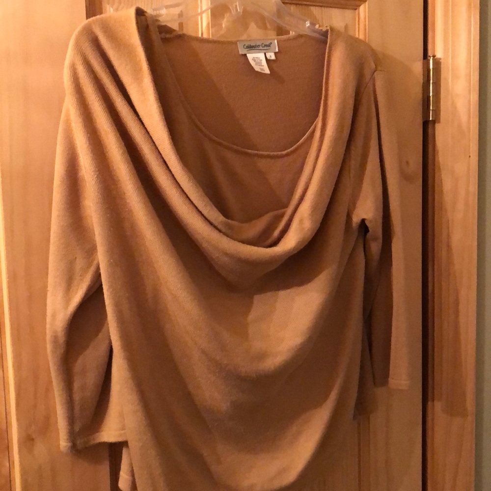 Elegant draped sweater blouse